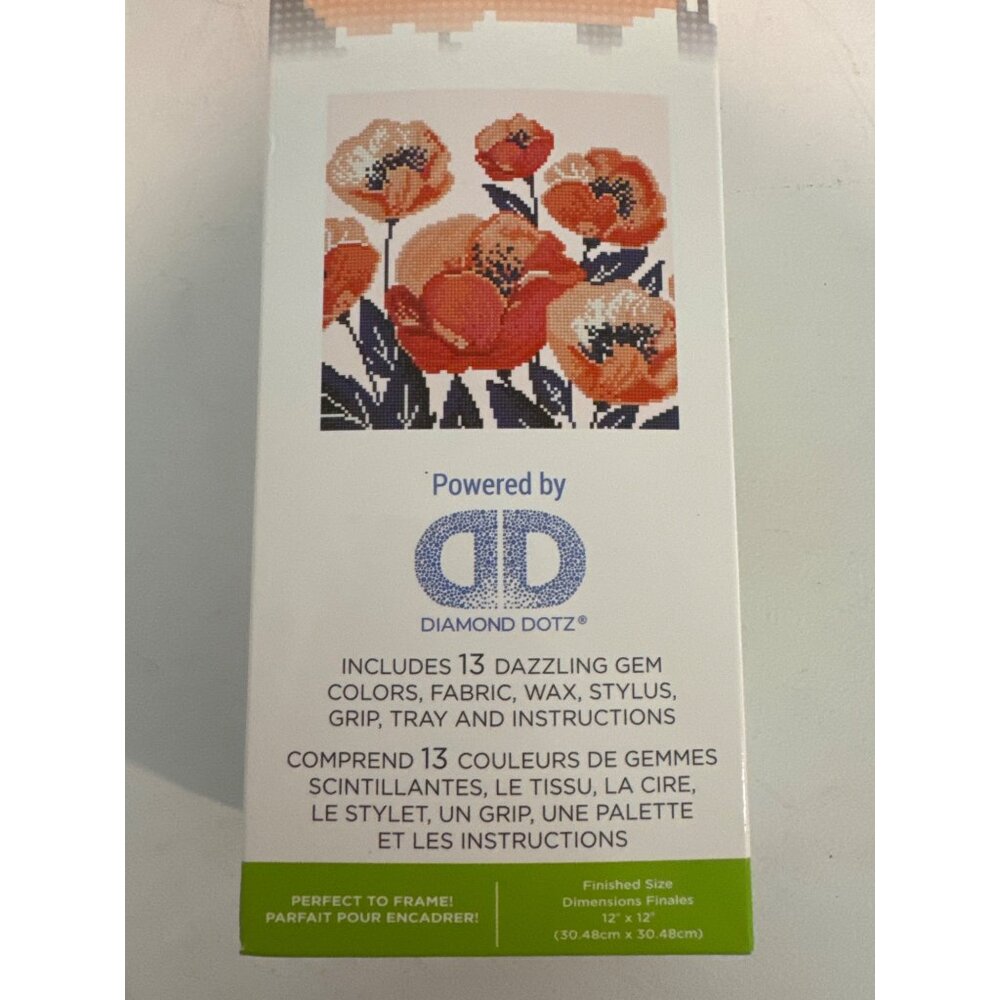 Leisure Arts Diamond Painting Kit Dazzling Gem Poppies Intermediate Lvl 12x12 - Picture 3 of 9